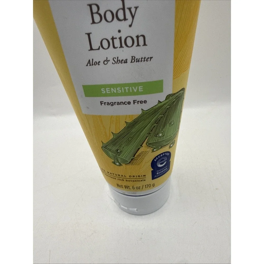Burt's Bees Body Lotion Aloe and Shea Butter Sensitive Skin Fragrance Free 6 Oz